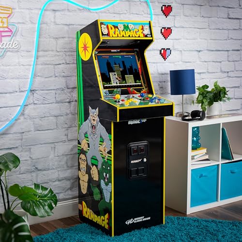 ARCADE1UP Rampage/Joust Deluxe Arcade Machine, Includes 14 Classic Midway Games with WiFi Leaderboards, Light-Up Marquee & Redesigned Cabinet - color: Rampage/Joust
