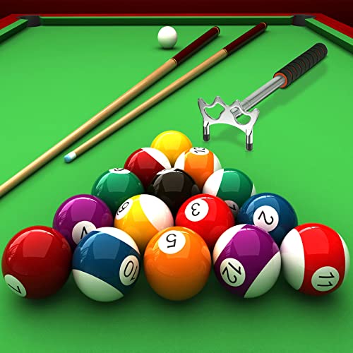 Skylety Retractable Pool Bridge Stick, Billiards Cue Bridge with Metal Head, Screw Thread Removable Head, Billiards Cue Accessory for Pool Table