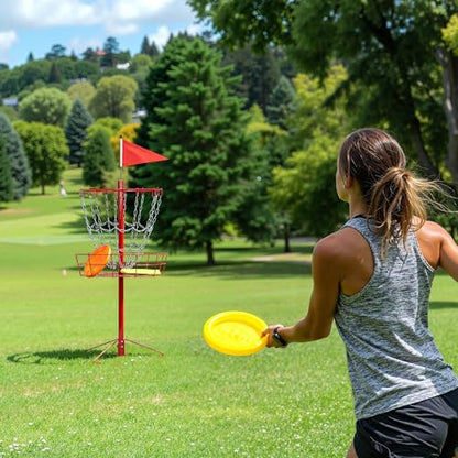 Yaheetech Portable Disc Golf Basket, Lightweight Steel Practice Target Steel Frisbee Hole Disc Golf Goals Catcher