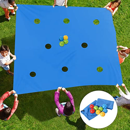Sonyabecca Blue Hole Tarp Team Building Game Learning Fun Team Building Games for Work Teamwork Group - size: 85''Lx57''W
