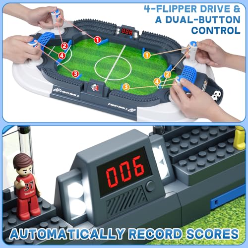 Mini Foosball Table Game for Kids Electronic LED Scoreboard Soccer Game Set Gifts Boys Toy Football Games Board Indoor Sports Game Birthday Gift 3 4 5 6 7 8-12 Year Old Family Gatherings Girl Toys