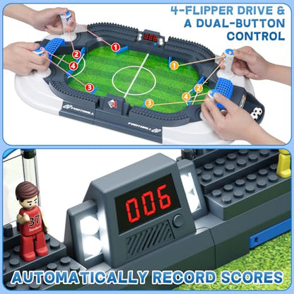 Mini Foosball Table Game for Kids Electronic LED Scoreboard Soccer Game Set Gifts Boys Toy Football Games Board Indoor Sports Game Birthday Gift 3 4 5 6 7 8-12 Year Old Family Gatherings Girl Toys