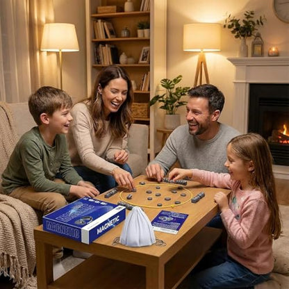 Magnet Game with 32 Stones, Magnetic Chess Game with String, for Family & Party & Travel & Camping, Puzzle Strategy Game