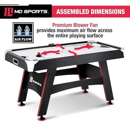 MD Sports Air Hockey Table with Arcade Electronic Scorer, Perfect for Family Game Rooms - style: 5 Ft. Arcade
