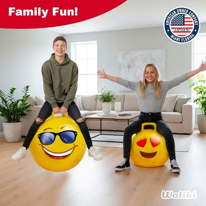 WALIKI Hopper Ball for Teens Ages 10-15 | Hippity Hop | Jumping Hopping Ball | Relay Races | 22” - color: Emoji 1, size: Ages: 10-15 (22")
