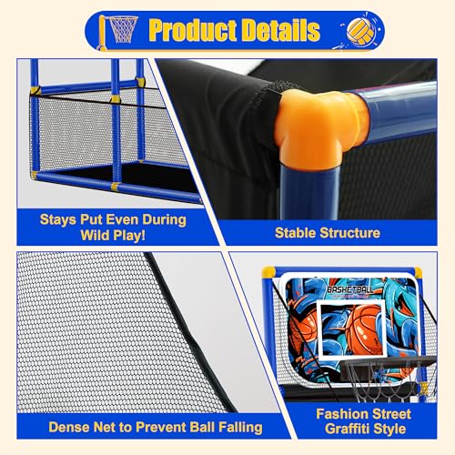 Kids Arcade Basketball Hoop with 4 Balls, Indoor Outdoor Single Shot Basketball Game for Toddler,Carnival Games Sport Toys Gifts for Boys Girls Ages 3-8 Years Old,Ideal for Competition