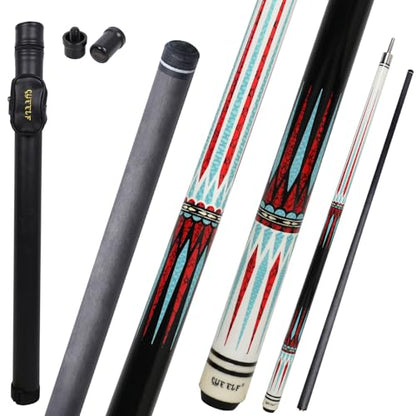 CUEELF Carbon Fiber Pool Cue 2 Pieces Cue Stick with 12.5mm Tip Professional Low Deflection Billiard Pool Sticks with 3/8 * 8 Pin Joint - color: Blue+White