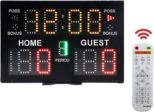 Sports Electronic Scoreboard, Basketball Digital Scoreboard, Wall-Mounted Professional Score Clock Score Keeper