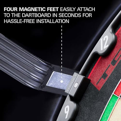 Target Darts Corona Vision Dartboard Lighting System, Black Frame | White LED Dart Board Surround Ring Light with Magnetic Feet | Shadow Eliminating Dartboard Light | Professional Darts Accessories