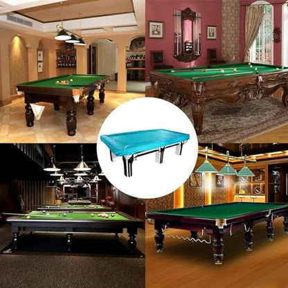 Pool Table Covers 9 Foot, Billiard Table Dust Cover, PVC Waterproof Cover Billiard Ball Cover Blue, Durable Waterproof Uv Protection Dust Storage Cover Billiard Dust Storage Cover