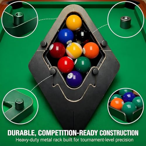 Precision-Engineered Professional Billiard Rack Tight System that Eliminates Gaps, 9-Ball Diamond Pool Ball Delivers Perfect Racks for Tournament Play & Home Pool Tables for Tournament Play(1PCS)
