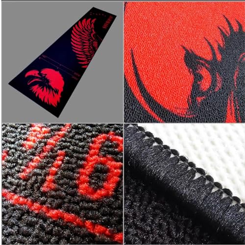 Rubber Dart Mat, 9.6 x 2ft Heavy Duty Dart Carpet with Throw Lines Professional Non-Slip Dart Floor Mat Soundproof Flooring Protector for Dart Game