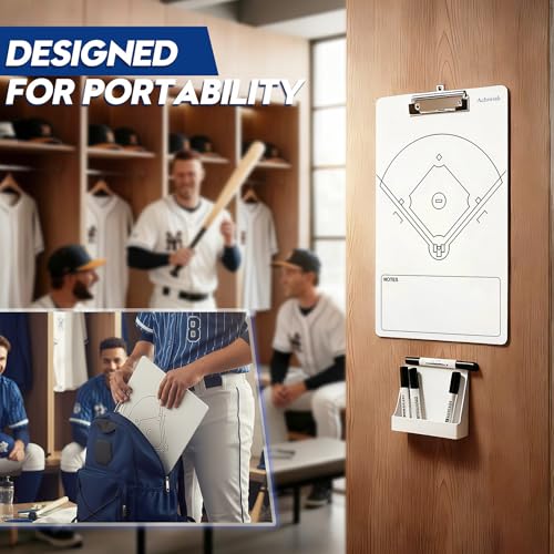 Premium Clipboard for Coaches, Durable Dry Erase WhiteBoard, Simplicity Sharpens Focus, Tactical Coaching Clip Boards, Sporting Goods Clipboards(Baseball) - style: Baseball