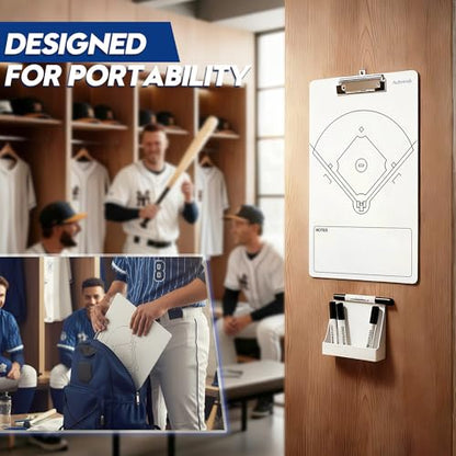 Premium Clipboard for Coaches, Durable Dry Erase WhiteBoard, Simplicity Sharpens Focus, Tactical Coaching Clip Boards, Sporting Goods Clipboards(Baseball) - style: Baseball