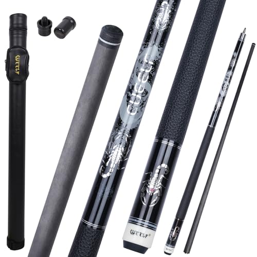 CUEELF Carbon Fiber Pool Cue Stick Leather Wrap Professional Low Deflection Billiard Cue Stick 12.5mm Carbon Fiber Technology Pool Cue - color: CA-SC-BLACK