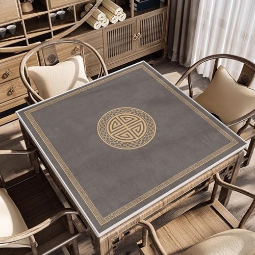 Square Mahjong Mat with Black Carrying Bag, Thick Anti Slip Tablecloth, Table Pad for Mahjong Poker and Tile Game(Gray2,80CM/31.5") - color: Gray2, size: 80CM/31.5"