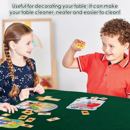 Game Table Cover, Foldable Decorative Felt Card Table Cover, Foldable Poker Tables Covers, Soft Game Tables Cloth, Felt TableCover for Poker Cards Games Mahjong Board Games Domino.