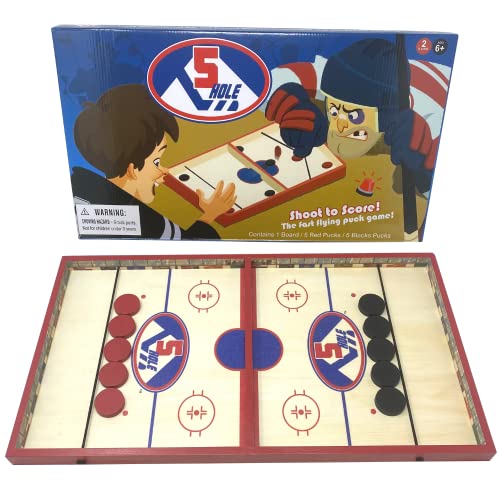 Regal Games - Jumbo 22" Sling Puck - Fun, Fast Family-Friendly Finger Hockey Puck Game - Includes 1 Gameboard, 5 Red Pucks, 5 Black Pucks - Ideal for 2 Players Ages 6+