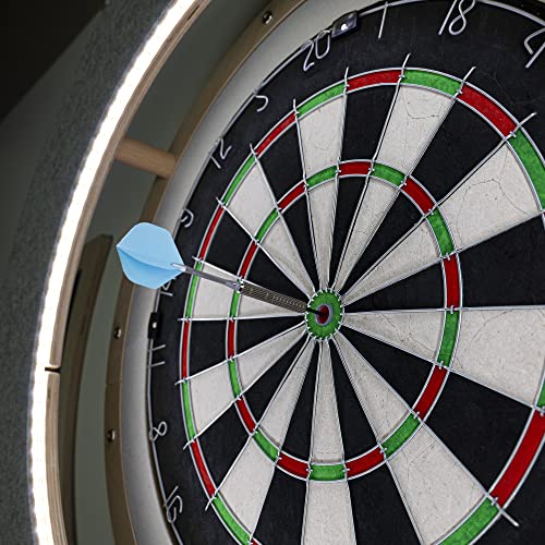 Dart Board Cabinet Set with LED Light; Bristle Dartboard, Built in LED Light, Darts and Chalkboards - color: Grey
