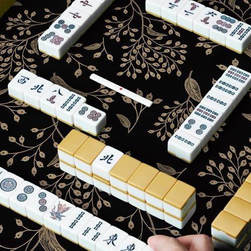 Mahjong Mat for Table - Durable Mahjong Table Cover with Unique Design, Premium Mahjong Accessories, Perfect Mahjong Gifts for Women, Game Mat for Mahjong and Board Game Enthusiasts (Noir Floral) - style: Noir Floral