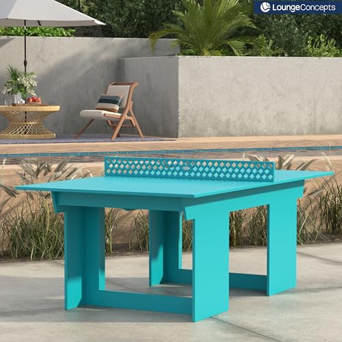 Lounge Concepts Outdoor Ping Pong Table | All Weather Table Tennis | Outdoor Gaming | Outdoor Game Sets | HDPE Ping Pong Table - color: Aruba