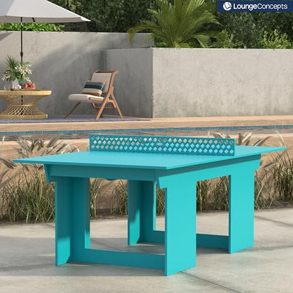 Lounge Concepts Outdoor Ping Pong Table | All Weather Table Tennis | Outdoor Gaming | Outdoor Game Sets | HDPE Ping Pong Table - color: Aruba