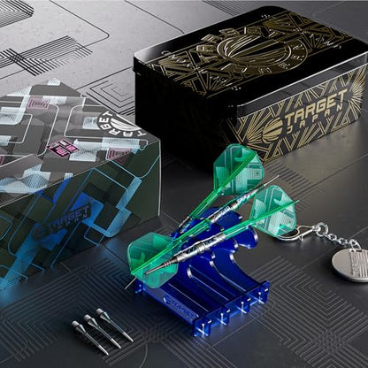 Target Japan Kaze Series Ceros Soft Darts with K-Flex, 18g/19g (01/02/03) | 90% Tungsten Dart Set, K-Flex Flights and Shafts, 2BA Pixel Points, Steelpoint Conversion Points, Storage Case - style: Barrel 01 (18G)