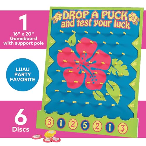Fun Express Plinko Board Game Large 16x20 Tabletop Prize Drop Disc Game - Premium Wood Carnival Games for Kids Adults Parties | Luau Circus Fair School Events |Complete 8-Piece Set with Discs VBS 2026