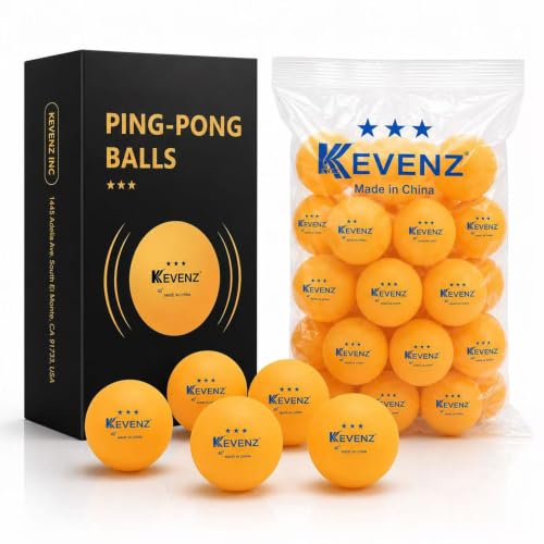 KEVENZ 72-Pack 3-Star 40+ Table Tennis Ball, Buy 60 Pcs Orange Training Ping Pong Balls, Get 12 Pcs Orang Match Balls - color: Orange, 60-Pack
