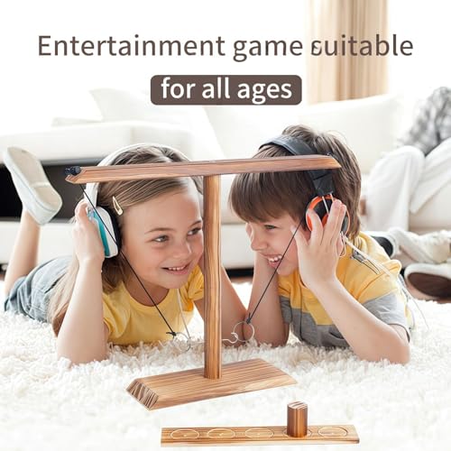 Ring Toss Game, Ring Throwing Game with Shot Put, Hook and Ring Throwing Game for Adults Kids, Fun Hook and Ring Game with Ladder - size: Large