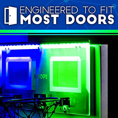 Franklin Sports Over The Door Indoor LED Basketball Hoops-Steel Rim Mini Basket-Includes Ball and Pump-Light Up Backboard - style: Light Up Double Hoops