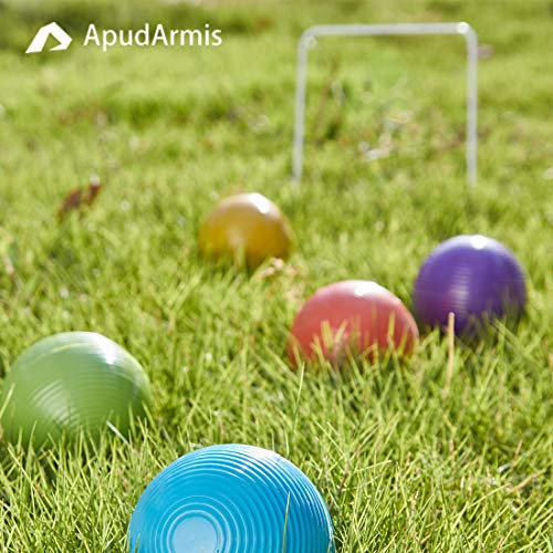 ApudArmis Universal Croquet Wickets Standard Size, Set of 9 White Square Arrow Wickets Rplacement for 28In or 32In Croquet Lawn Backyard Outdoor Game (8In Height & 6.3In Width) - size: Universal Size for 28‘’ & 32‘’ Croquet
