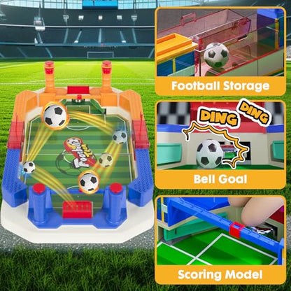 PowerKing Portable Foosball Table - Mini Tabletop Sports Game for Competitive Family Fun - color: Green-E014