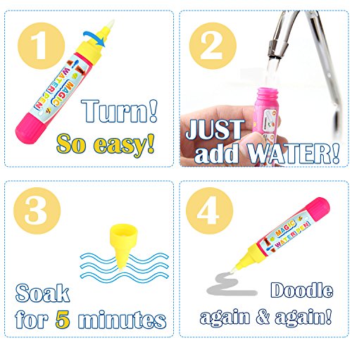 Coolplay Water Coloring Cards Learning Number Shape Color Toddler Girl Toy Water Paint Cards Airplane Activities for Kids Toy - style: number cards