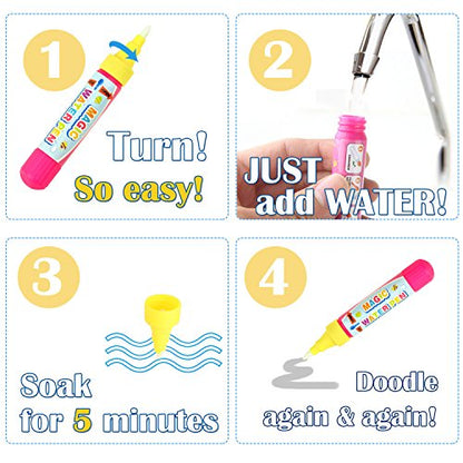 Coolplay Water Coloring Cards Learning Number Shape Color Toddler Girl Toy Water Paint Cards Airplane Activities for Kids Toy - style: number cards