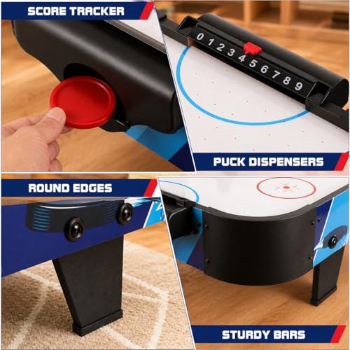 40" Air Hockey Table – Tabletop Game with Electric Fan Motor, Score Tracker, 2 Strikers & 2 Pucks