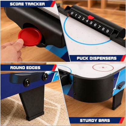 40" Air Hockey Table – Tabletop Game with Electric Fan Motor, Score Tracker, 2 Strikers & 2 Pucks