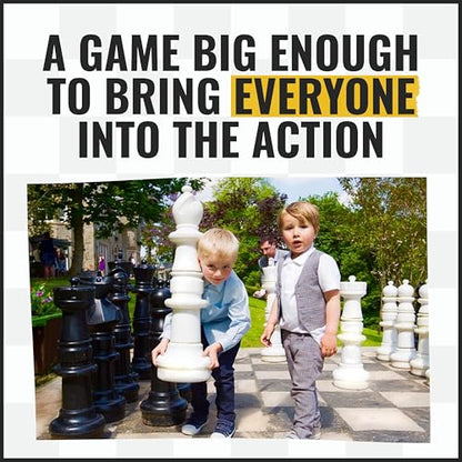 MegaChess Giant Chess Set Game with 37" Tall King - A Large Chess Set Yard Game for Families Looking for Outdoor Jumbo Games - 32 Large Pieces Made from Durable HDPE (Plastic Board Included)