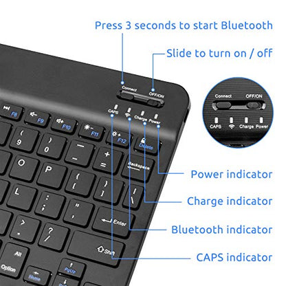 Amazon Fire HD 10/11/8 Wireless Keyboard,Universal Slim Portable Bluetooth Keyboard Compatible with Amazon Fire HD 10/11/8 with Built in Rechargeable Battery (10 Inch Black) - color: 10 Inch Black
