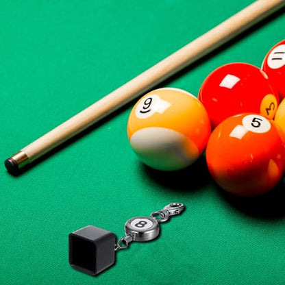 Snooker Chalk Holder Billiards Pool Cue Chalk Holder Billiard Snooker Accessories with Retractable Key Ring