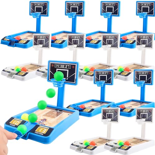12 Pack Mini Basketball Game Toys - Tabletop Basketball Shooting Game for Kids - Goodie Bag Stuffers, Party Favors, Birthday Gifts, 2 Colors