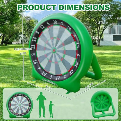 Giant Dart Board Inflatable with Pump, Outdoor and Indoor Soccer Sport Kick Dartboard for Kids and Adults, Waterproof Darts Board Yard Game with 20 Golf Balls, 4 Sticky Balls, 2 Soccers - style: Refreshing
