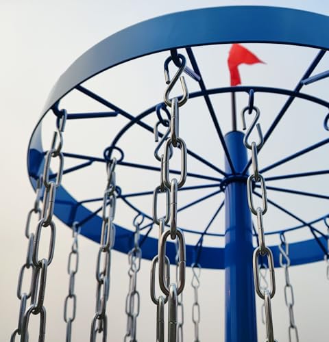 TARUMG Disc Golf Basket - Portable Disc Golf Target with Heavy Duty 24-Chains Come with Transit Bag and 3pcs Disc Golf Discs, Ground Stake -Suitable for Players of All Levels - Multi Color Available - style: Plus Blue