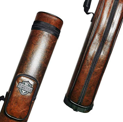 2x2 Hard cue case Oval Pool Cue Billiard Stick Carrying Case - color: B20-Brown