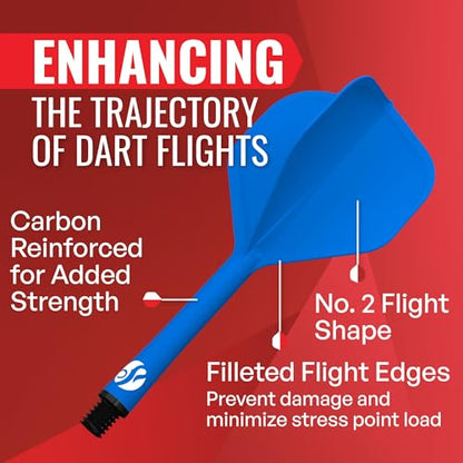Shot! Darts Flight Deck One Piece Dart Flight and Shaft System, Reduced Deflections, Standard Shaped Flight (350 Micron) Available in Set of 3 - color: Blue, size: Medium