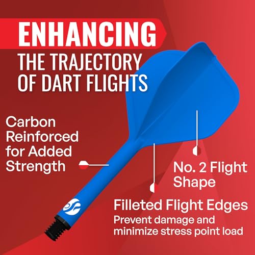 Shot! Darts Flight Deck One Piece Dart Flight and Shaft System, Reduced Deflections, Standard Shaped Flight (350 Micron) Available in Set of 3 - color: Blue, size: Inbetween