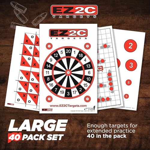 EZ2C Games Styles: Dartboard - Sink The Boats - Tic-Tac-Toe - Reducing Circles - Paper Targets for Shooting Range 11"x17" Fun Gun Range Targets for Shooting USA Made Gun Gifts - color: 4 Style Bundle, style: 40