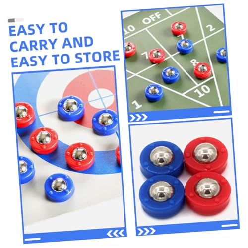 BESPORTBLE 20pcs Shuffleboard Pucks Set Replacement Tabletop Accessories for Indoor Games Easy to Install Blue and Red for Home and Entertainment Venues