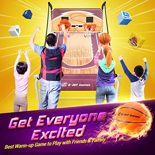 E-Jet Basketball Arcade Games - Electronic Basketball Games (Online Challenge & Battl, Shoot Hoops) Dual Shot/Purple (EIS021332025)