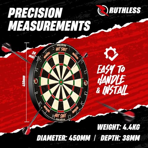Ruthless Home Darts Centre with or Without LED Light Options | Home Dart Board Centre Including Cabinet, Dartboard and 2 Sets of Darts. - style: Eagle